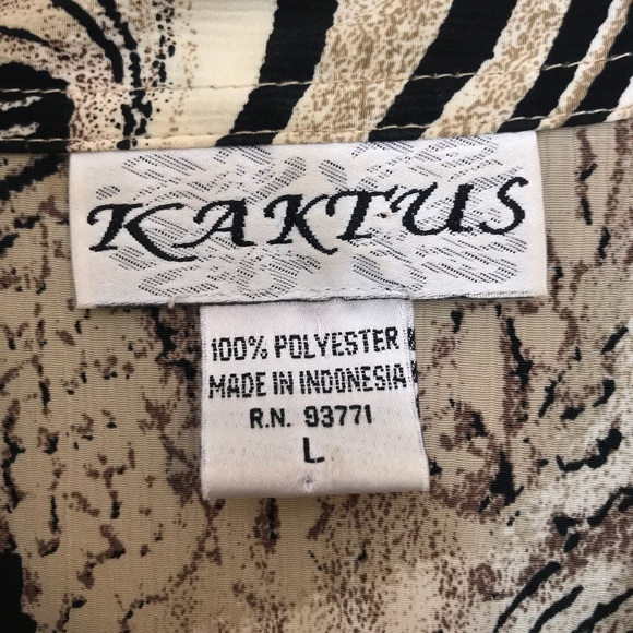 Vintage KAKTUS Abstract Pattern Button Up Top - Picture 4 of 4